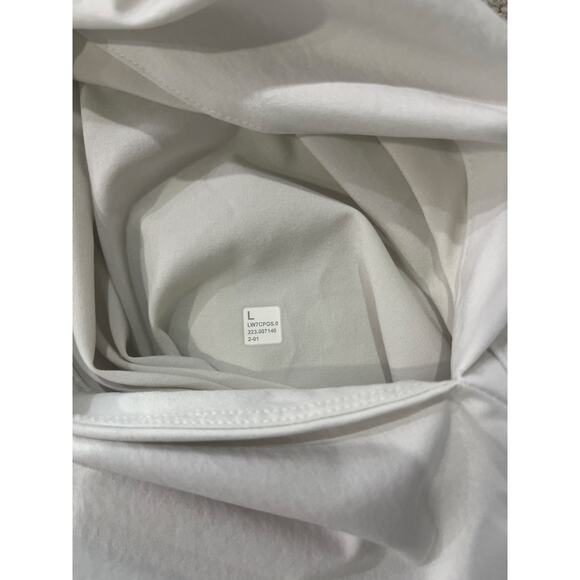 Lululemon Cinchable Waist HR White Woven Short 3.5" Relaxed Fit Sz L - Picture 9 of 10